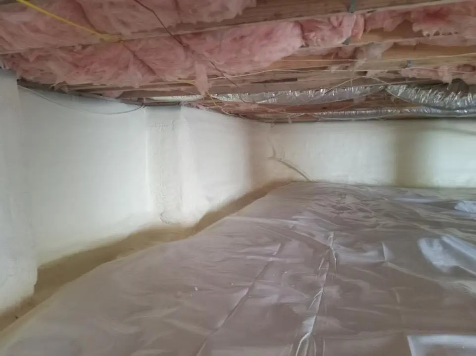 Crawl space encapsulation with closed-cell spray foam for Roof Leak Repair in Mesquite